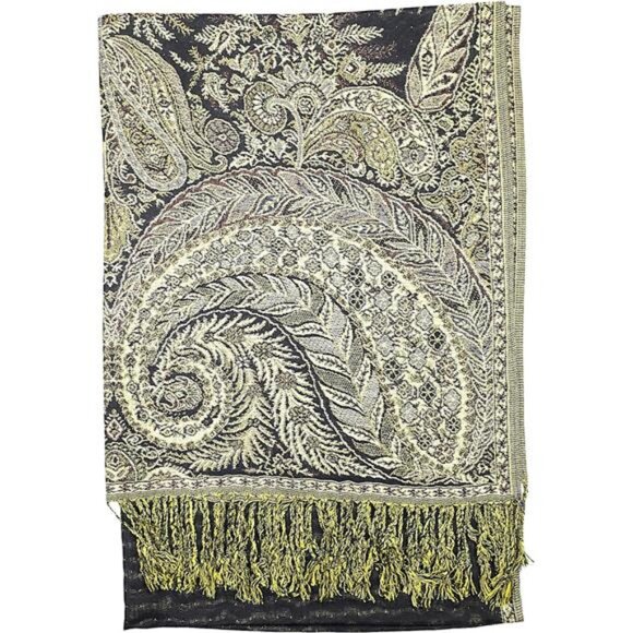 Pashmina Scarf Rave Women Scarves Luxury Paisley Shawl with  Soft Silky Reversible Paisley Pashmina Shawl Wrap Scarf w/Fringes